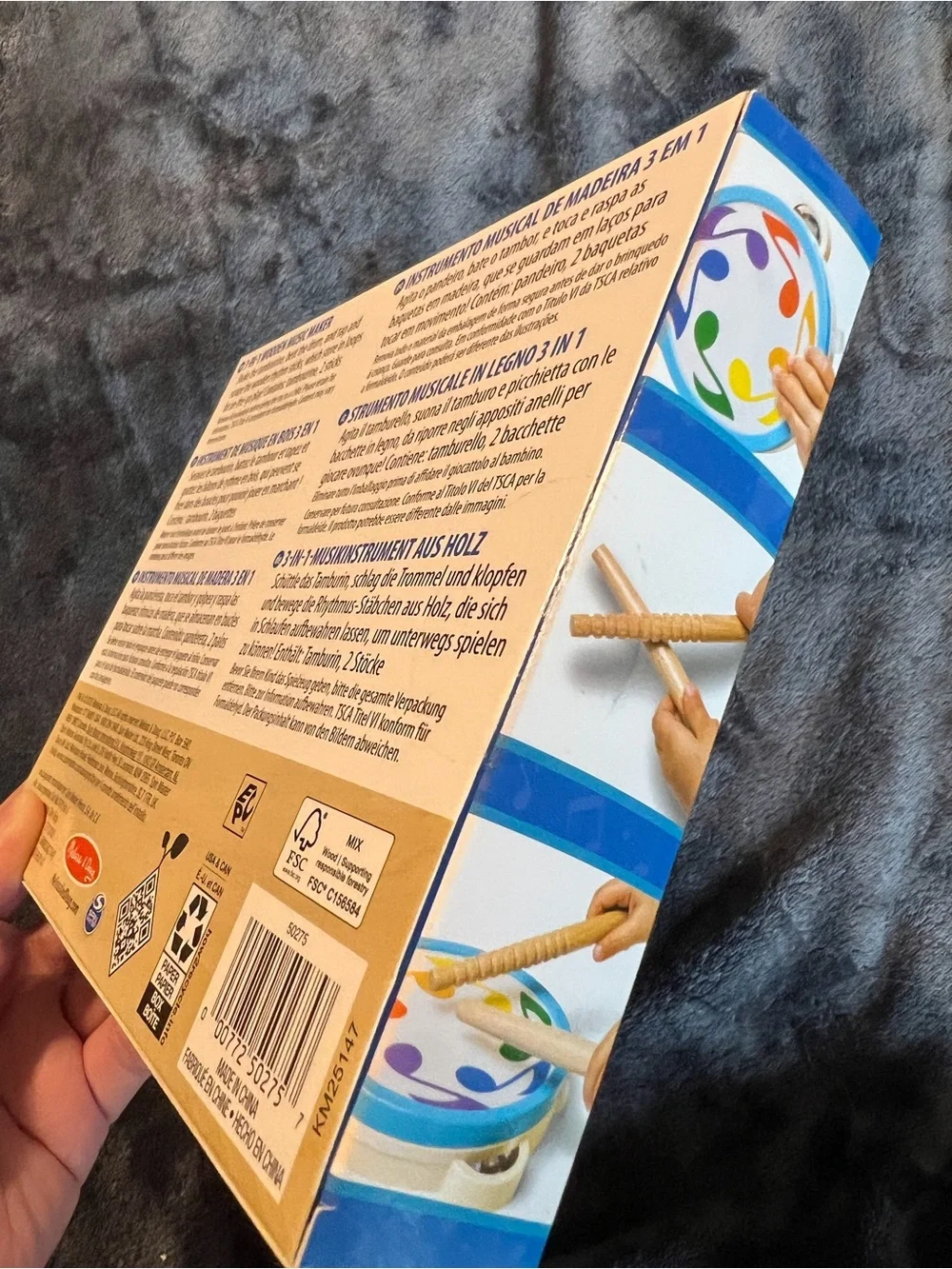 Melissa & Doug 3-in-1 Music Maker Tambourine Drum & Rhythm Sticks
